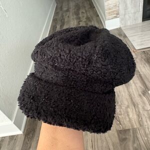 Cozy Black Fuzzy Hat